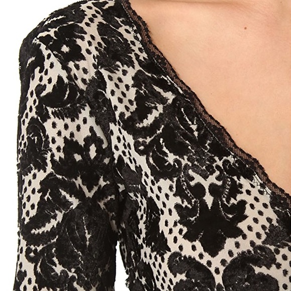 Free People Nude and Black Velvet Lace Dress - Picture 2 of 10